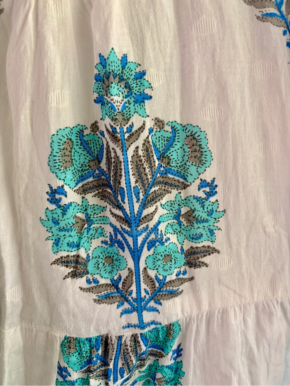 Debbie Katz White Boho Tiered Maxi Dress with Floral Print - Picture 5 of 6
